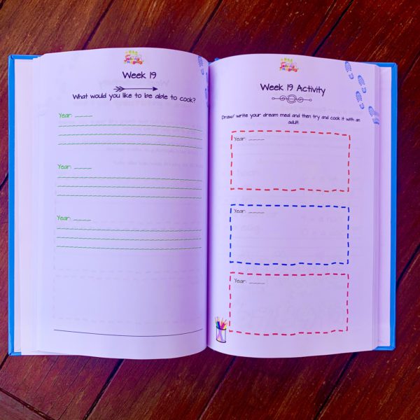 Johnny Magory Journal One question a week. 3 year journal for kids